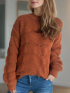 Hazel Blues® |  Openwork Round Neck Dropped Shoulder Sweater