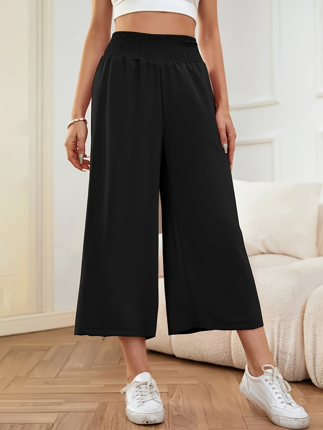 Hazel Blues® |  Elastic Waist Wide Leg Pants