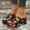 Hazel Blues® |  Cutout Floral Peep Toe Sandals