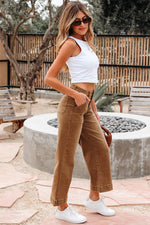Hazel Blues® |  Breen Cropped High Rise Wide Leg Jeans