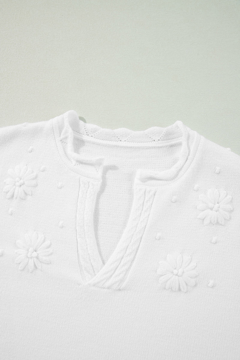 Hazel Blues® |  Daisy Notched Long Sleeve Sweater