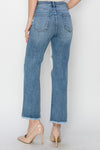Hazel Blues® |  RISEN High Rise Distressed Crop Straight Jeans