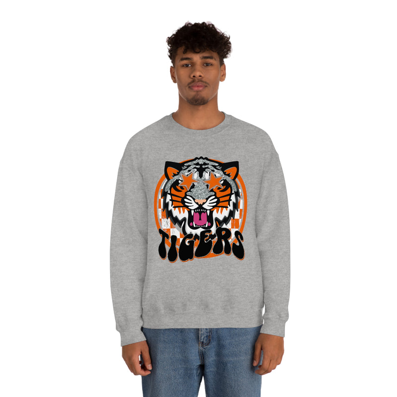 Hazel Blues® |  Orange & Black Tigers Graphic Sweatshirt