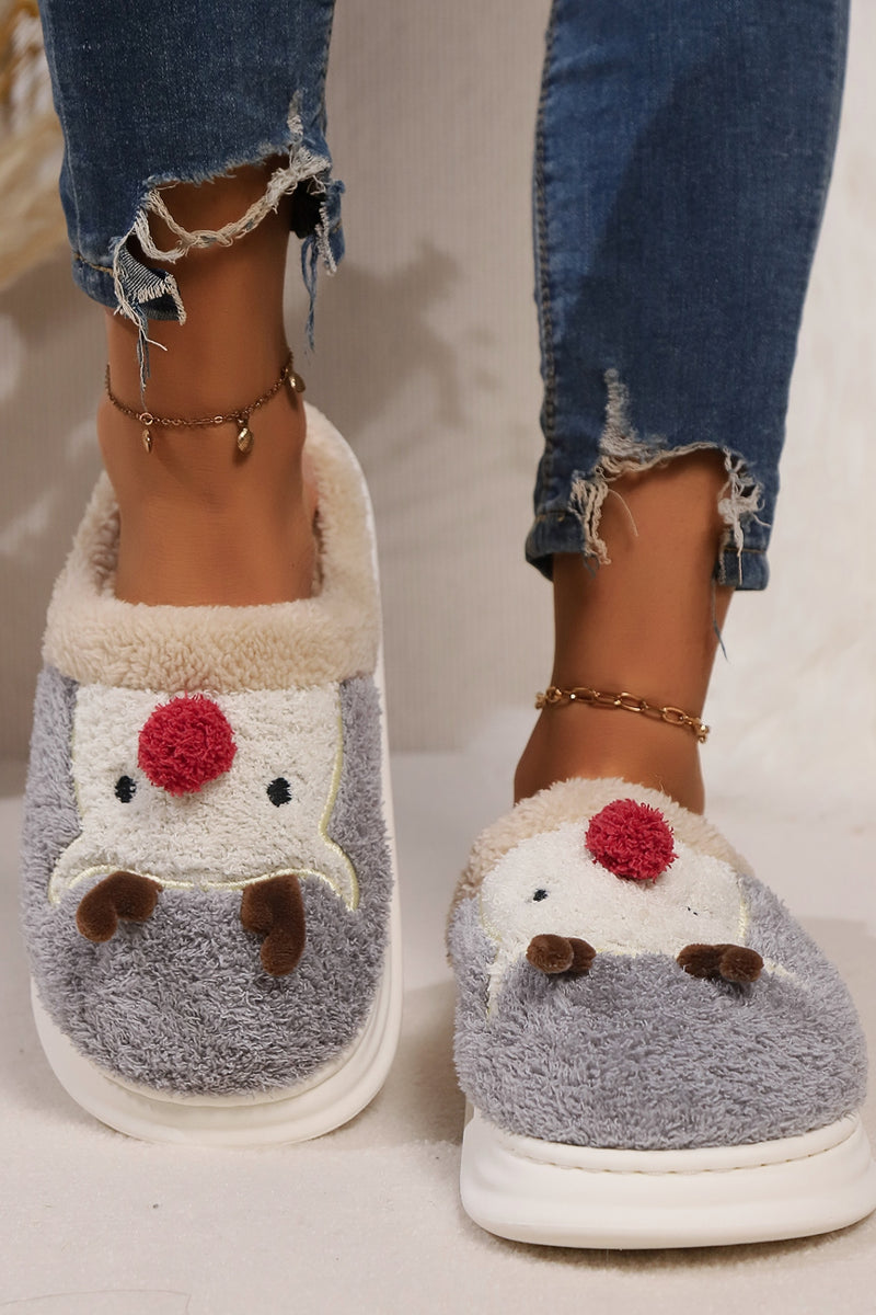 Hazel Blues® |  Elk Furry PVC Flat Slippers