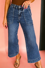Hazel Blues® |  Breen Cropped High Rise Wide Leg Jeans