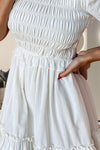 Hazel Blues® |  Frill Ruched Short Sleeve Mini Dress