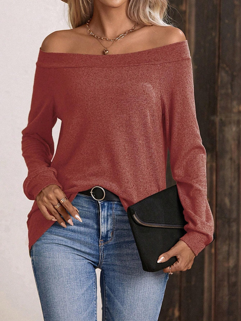 Hazel Blues® |  Off-Shoulder Long Sleeve T-Shirt