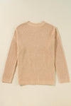 Hazel Blues® |  Side Slit Round Neck Long Sleeve Sweater