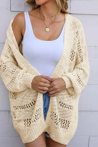 Hazel Blues® |  Openwork Open Front Long Sleeve Cardigan