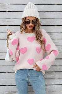 Hazel Blues® |  Angel Wings Heart Dropped Shoulder Long Sleeve Sweater