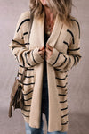 Hazel Blues® |  Striped Open Front Long Sleeve Cardigan