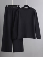 Hazel Blues® |  Basic Bae Rolled Round Neck Top and Pants Sweater Set