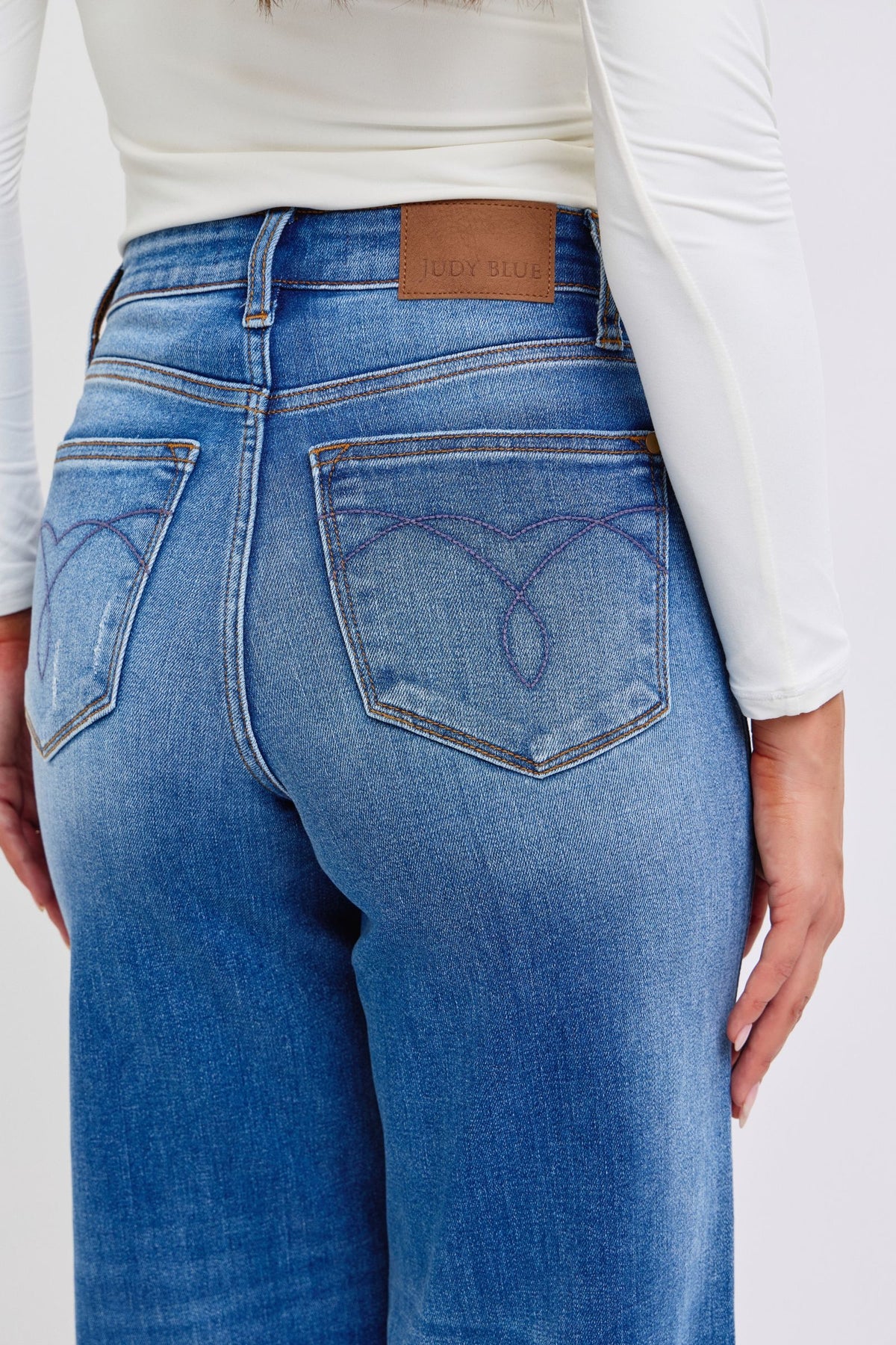 Hazel Blues® |  Judy Blue Distressed High Waist Wide Leg Jeans