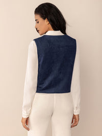 Hazel Blues® |  Tied Contrast Trim Vest