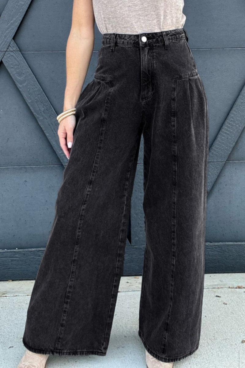 Hazel Blues® |  High Rise Wide Leg Jeans with Pockets