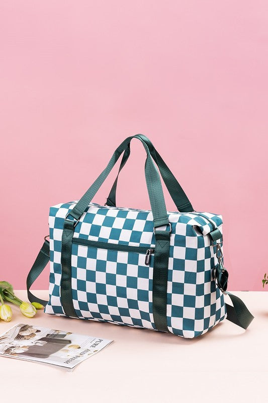 Hazel Blues® |  Zenana Checkered Multi-Pocket Travel Bag