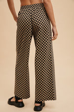 Hazel Blues® |  Annie Wear Drawstring Checkered Wide Leg Pants