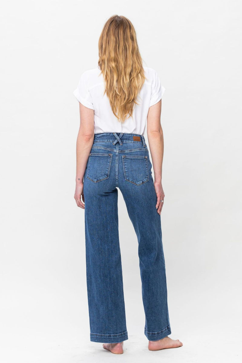 Hazel Blues® |  Judy Blue Double Button Wide Leg Jeans