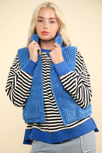 Hazel Blues® |  VERY J Zip Up Padded Corduroy Puffer Vest