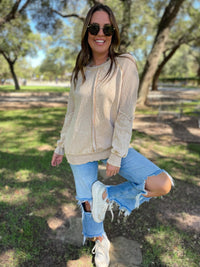 Hazel Blues® |  Best Selling Elliott Exposed Seam Sweatshirt in Five Colors