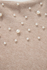 Hazel Blues® | Pearl Detail Round Neck Long Sleeve Sweater