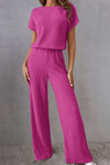 Hazel Blues® |  Round Neck Short Sleeve Jumpsuit