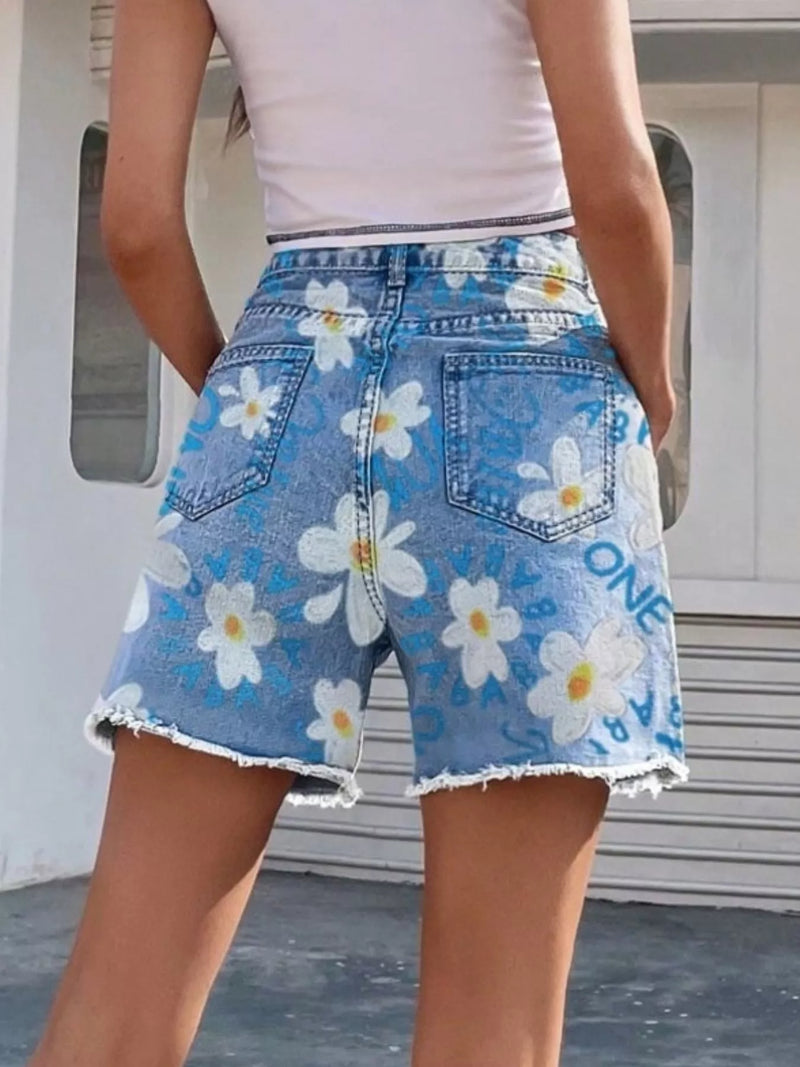 Daisy Frayed Hem Denim Shorts – Hazel Blues®