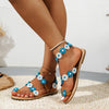 Hazel Blues® |  Contrast Flower Flat Sandals