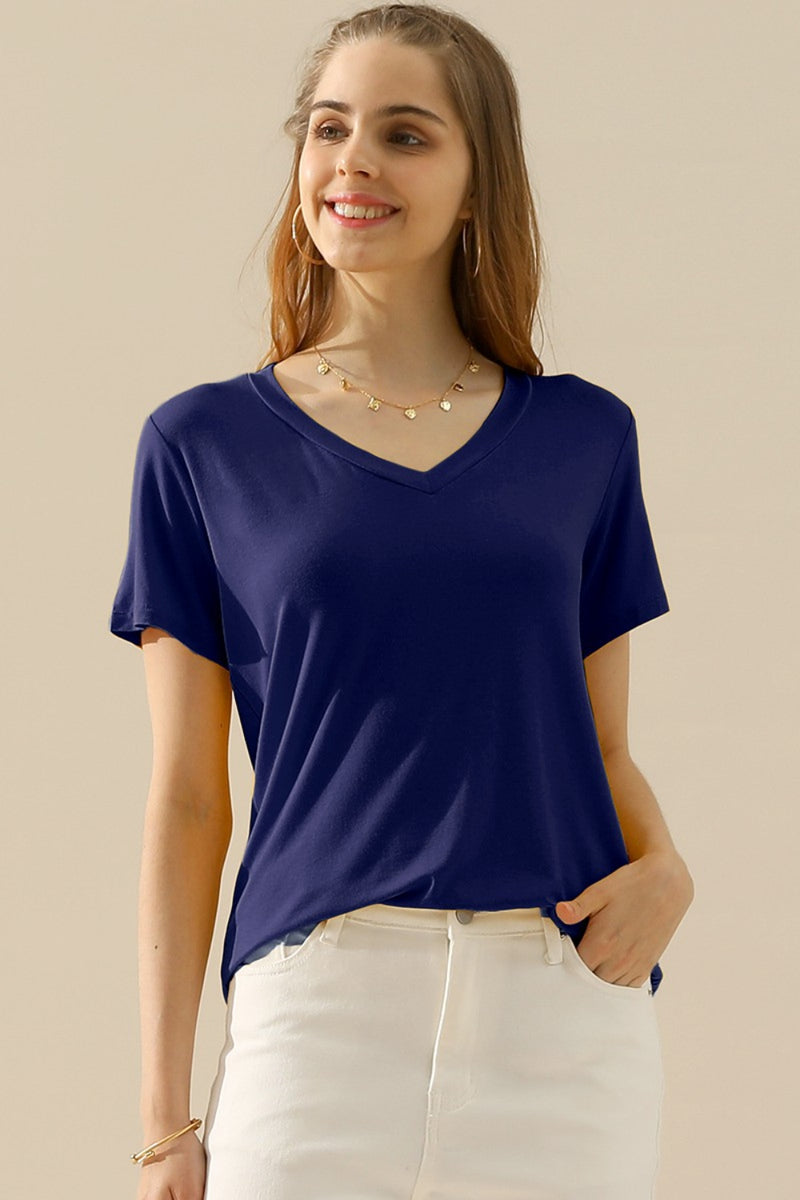 Hazel Blues® |  Ninexis V-Neck Short Sleeve T-Shirt