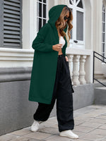 Hazel Blues® |  Zip Up Long Sleeve Longline Hooded Outerwear