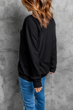 Hazel Blues® |  Black Thanksgiving Turkey Graphic Drop Shoulder Sweatshirt