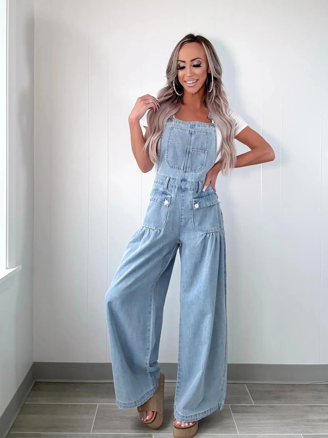 Wide Leg Denim Overalls – Hazel Blues®