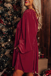 Hazel Blues® |  Square Neck Long Sleeve Mini Dress
