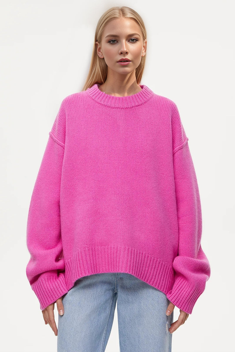 Hazel Blues® |  Basic Bae Round Neck Dropped Shoulder Sweater