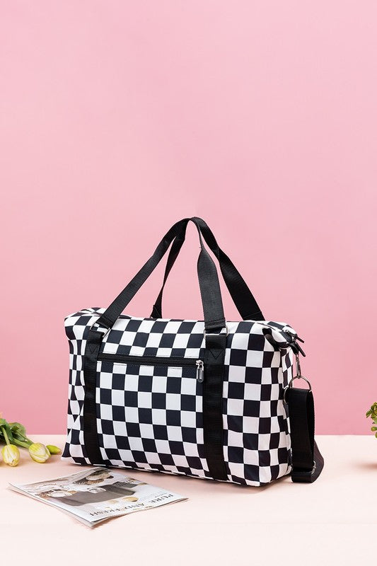 Hazel Blues® |  Zenana Checkered Multi-Pocket Travel Bag