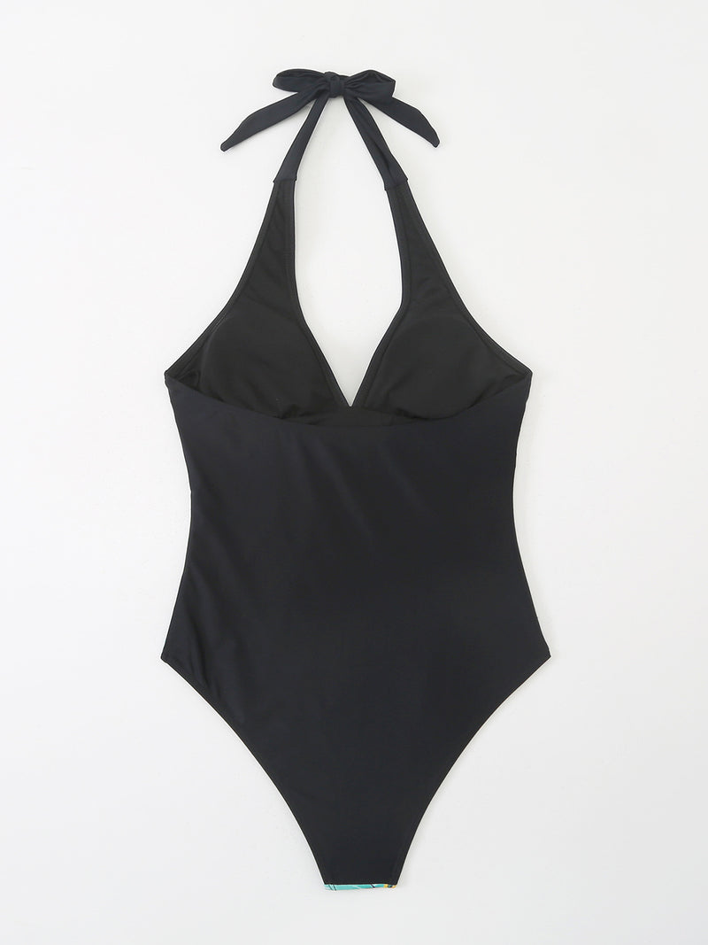 Hazel Blues® |  Printed Halter Neck One-Piece Swimwear