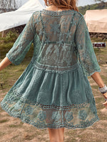 Hazel Blues® |  Lace Detail Plunge Cover-Up Dress