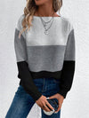Hazel Blues® |  Color Block Drop Shoulder Long Sleeve Sweater