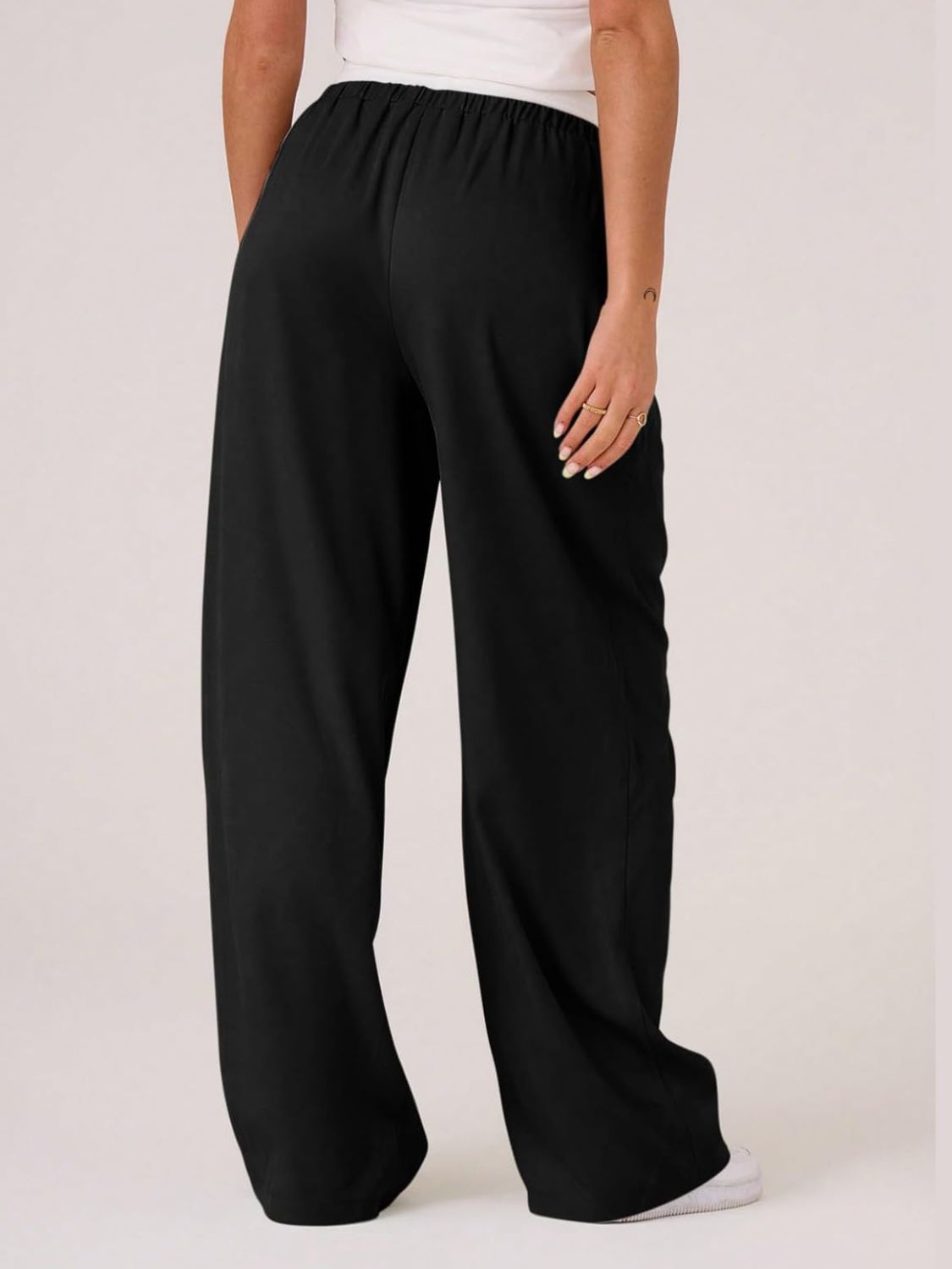 Hazel Blues® |  Contrast Waistband Drawstring Wide Leg Pants