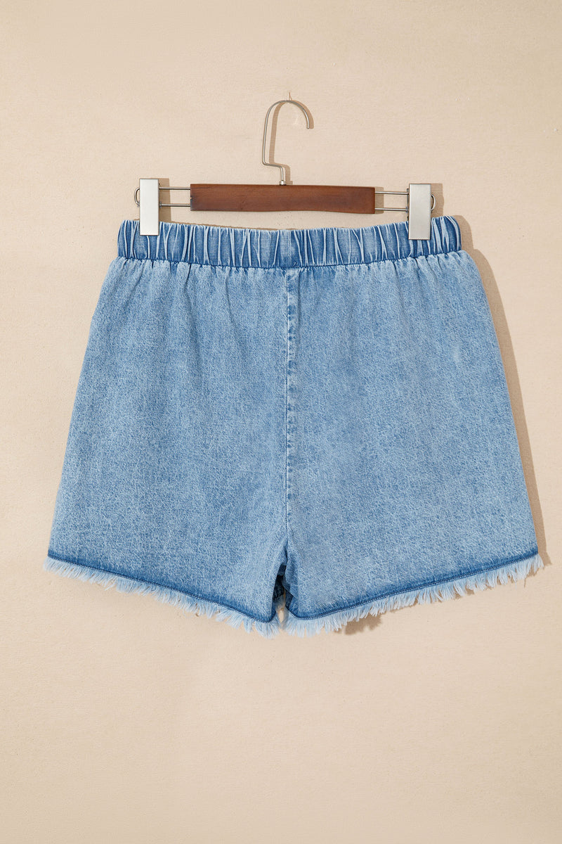 Frayed Edge Casual Denim Shorts | Denim Frayed Shorts – Hazel Blues®
