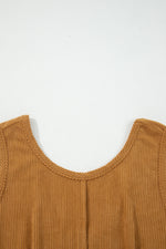 Hazel Blues® |  Beige Corduroy Sleeveless Mini Dress With Patched Pockets