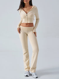 Hazel Blues® |  Devine Zip Up Long Sleeve Hooded Top and Pants Sweater Set