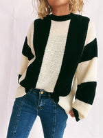 Hazel Blues® |  Color Block Round Neck Long Sleeve Sweater