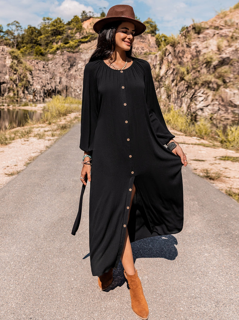 Hazel Blues® |  Long Sleeve Round Neck Dress