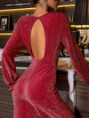 Hazel Blues® |  Perfee Cutout Round Neck Long Sleeve Jumpsuit
