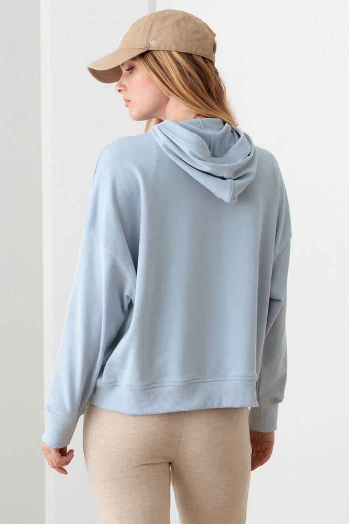 Hazel Blues® |  Le Lis Half Zip Drawstring Mock Neck Hoodie