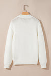 Hazel Blues® |  White Embroidered Bow Boots Graphic Drop Shoulder Sweater