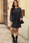 Hazel Blues® |  Leopard Round Neck Long Sleeve Dress