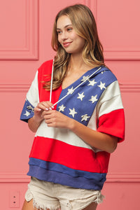 Hazel Blues® |  BiBi American Flag Theme Hoodie