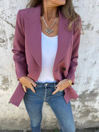 Hazel Blues® |  Collared Neck Long Sleeve Blazer